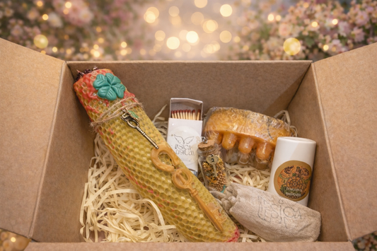 Triple Intention Candle (Love, Finances, Health) + Fortune Ointment + Fortune Soap + Good Luck & Prosperity Keyring + Pouch + Matches