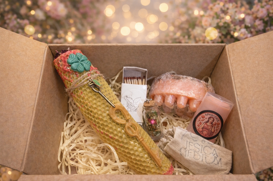 Triple Intention Candle (Love, Finances, Health) + Love Ointment + Love Soap + Love Keyring + Pouch + Matches