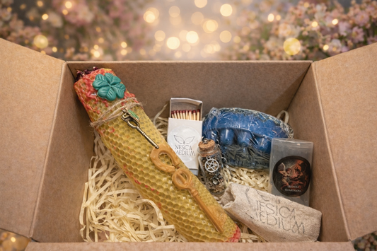 Triple Intention Candle (Love, Fortune, Health) + Energetic Protection Ointment + Daily Energetic Cleansing Soap + Protective Keyring + Pouch + Matches